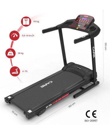 Vernetztes Laufband - 14km/h - CARE - CT-735-2 - Generalüberholt