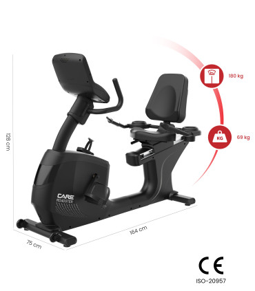 Halb-Liegerad ROADSTER TFT selbstversorgt CARE - verbundener Ergometer