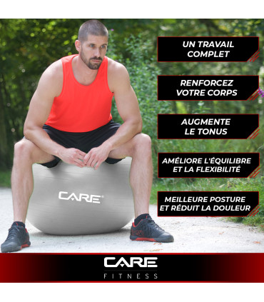 Gymnastikball 55cm Anti-Burst mit Pumpe - CARE