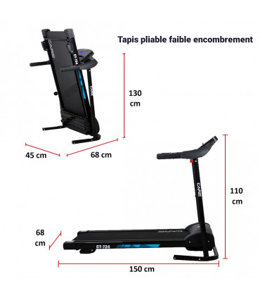 Vernetztes Laufband - 14km/h - CARE - CT-734-2 FBA - KINOMAP