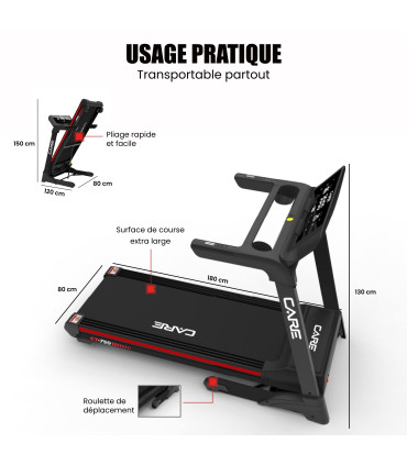 Vernetztes Laufband - 20km/h - CARE -FBA-DE CT-750 - KINOMAP