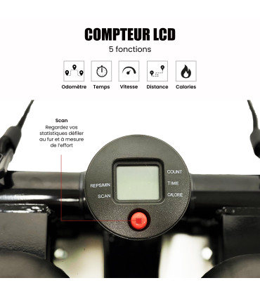 Mini-Stepper mit Zähler und Widerstandsbändern - CARE - SM-842
