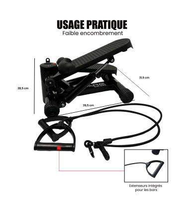Mini-Stepper mit Zähler und Widerstandsbändern - CARE - SM-842