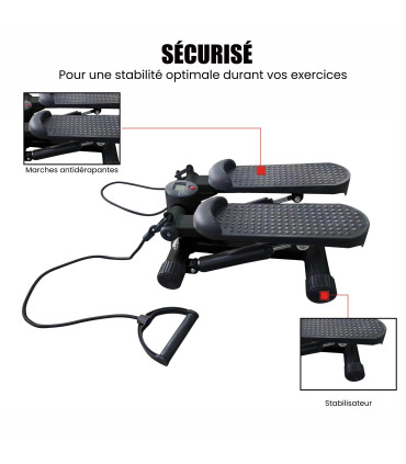 Mini-Stepper mit Zähler und Widerstandsbändern - CARE - SM-842