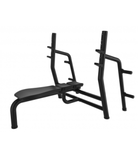 Schwarze olympische Flachbank Premium Line von Care