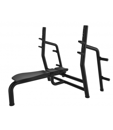 Schwarze olympische Flachbank Premium Line von Care