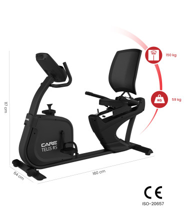 Selbstangetriebenes Semi-Recumbent-Bike - TELIS RS - vernetzter Ergometer